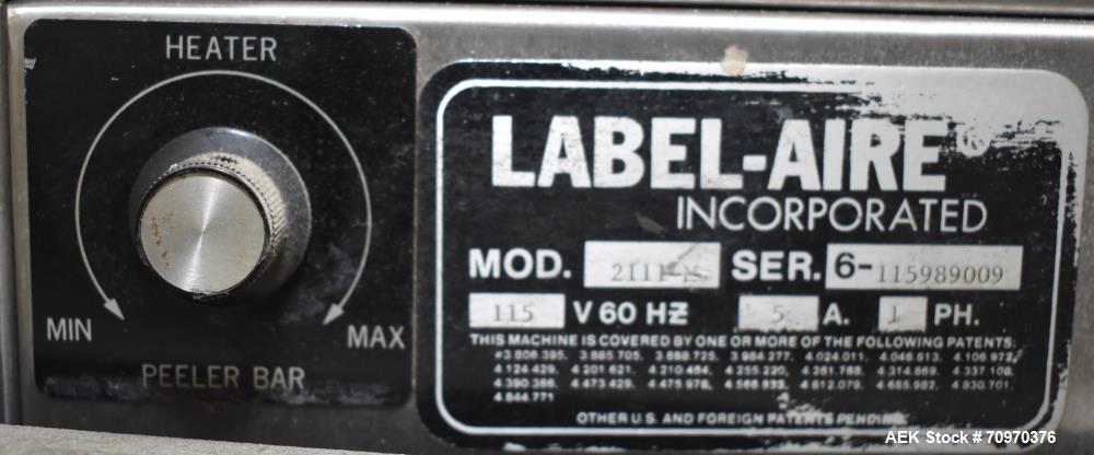 Used Label-Aire 2111M Air Blow Labeler